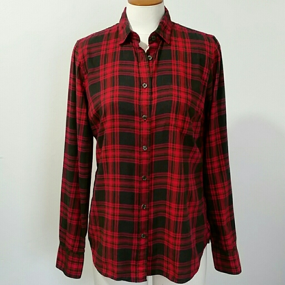 J Crew Mercantile plaid flannel shirt